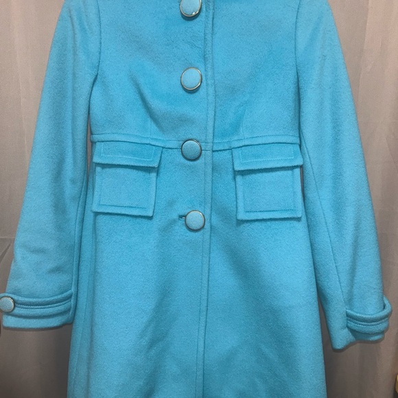 Banana Republic Womens Wool Blend Peacoat Size XS Long Jacket Floral Lining - Picture 3 of 16